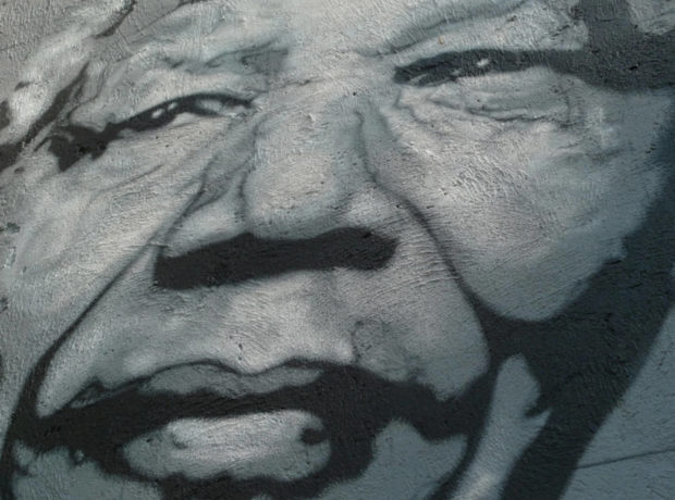 Nelson Mandela painted portrait