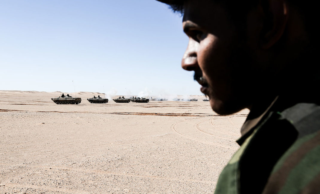 SPLA’s tanks firing during a military manoeuvre