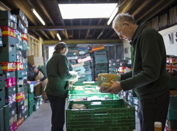 Sorting food in the warehouse - image by the Trussell Trust