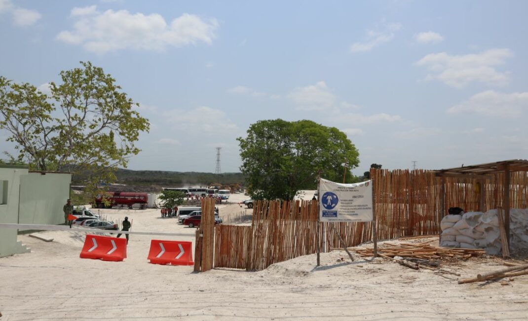 Construction work at the Bacalar to Escarega section of the Maya Train