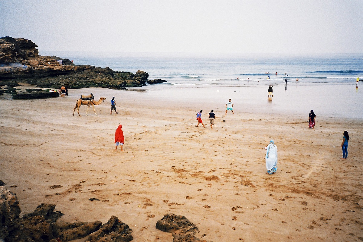 Locals on the beach in Tamraght