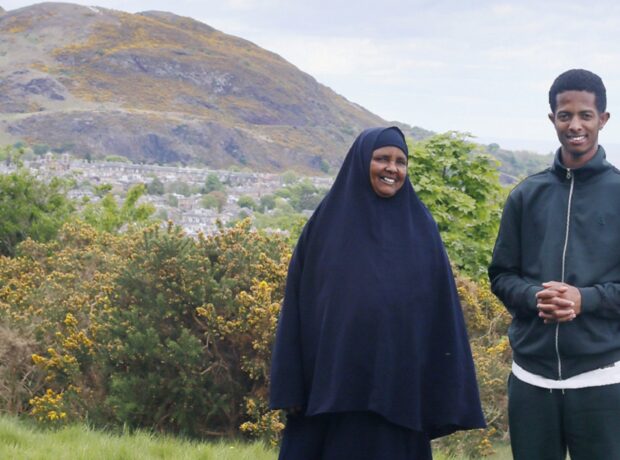 Photograph of Dolo, a refugee who came from Somalia via Kenya with her grandson Ahmed, in Edinburgh
